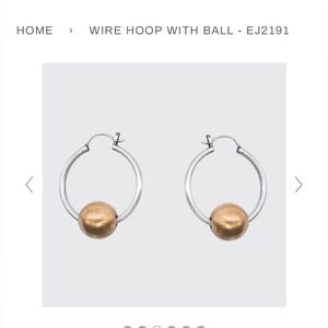 Sundance designer Jane Diaz Sterling Silver Hoop Earrings with Copper Ball